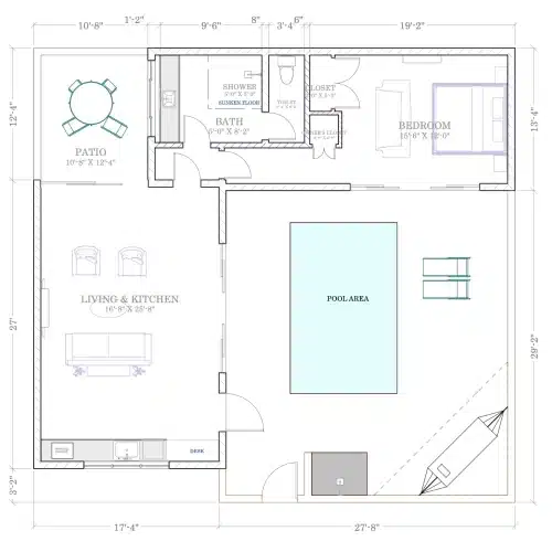 The one bedroom floor plan at The Banks Housing development