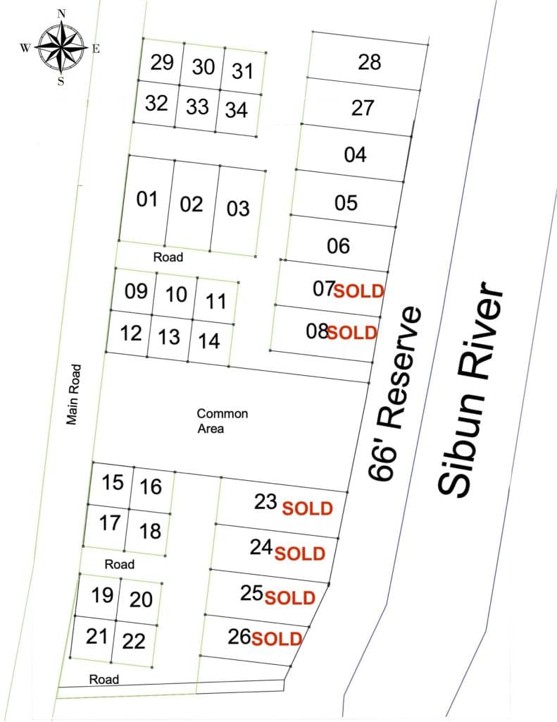 The Banks Housing Development Site Map with Sold Lots