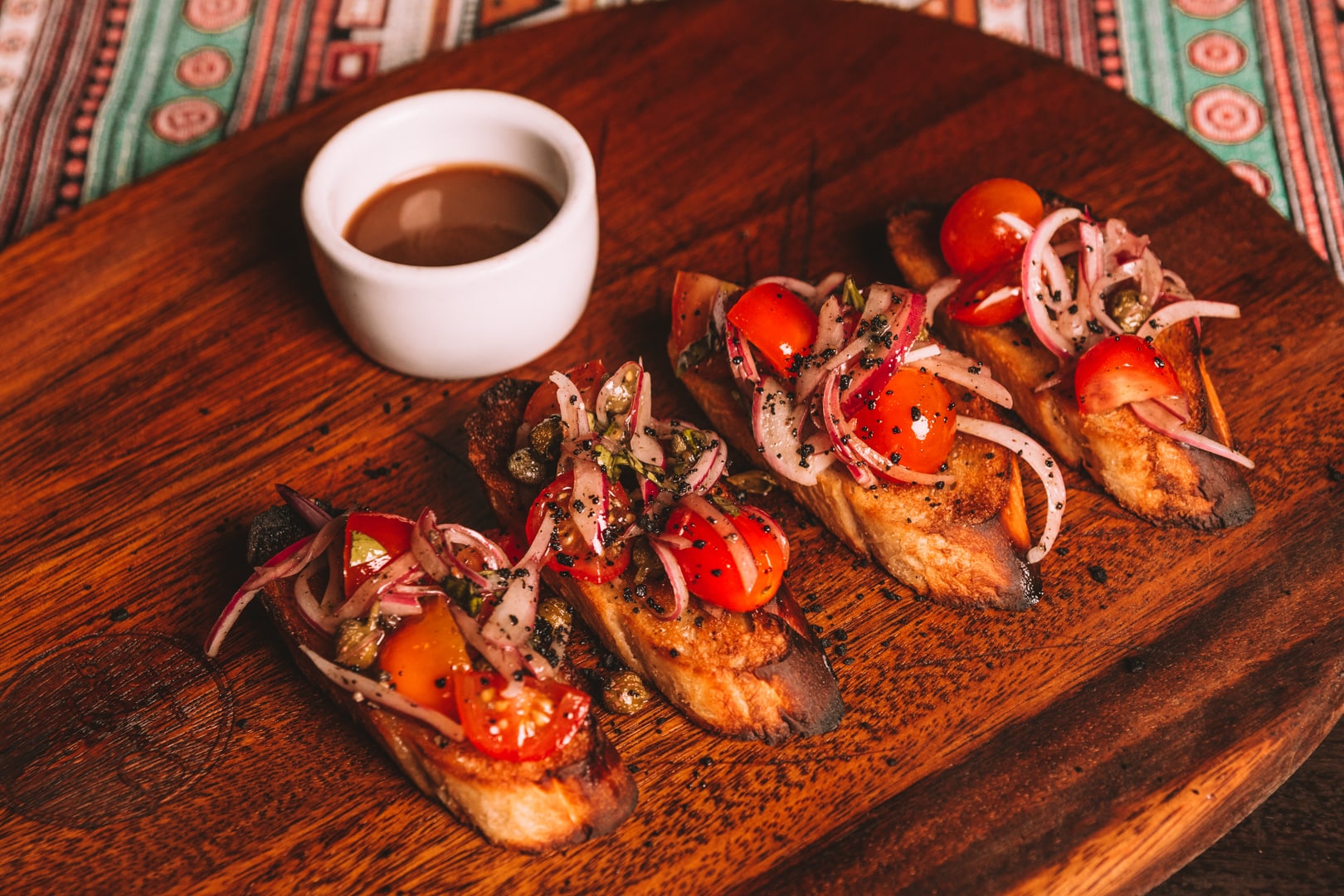 Toasted focaccia bread from The Rainforest Lodge at Sleeping Giant