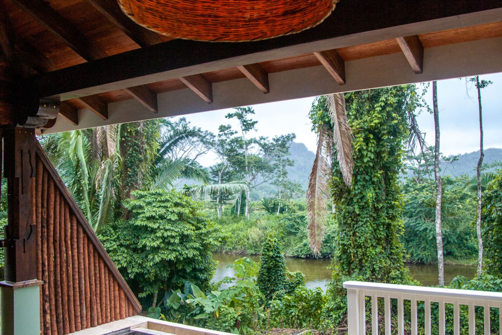 Private balcony with plunge pool outside of the Riverview Suites at Th Rainforest Lodge at Sleeping Giant Resort